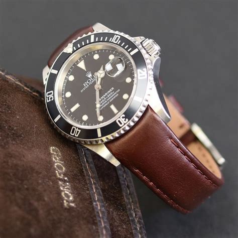 rolex submariner lederarmband|rolex submariner 21mm strap.